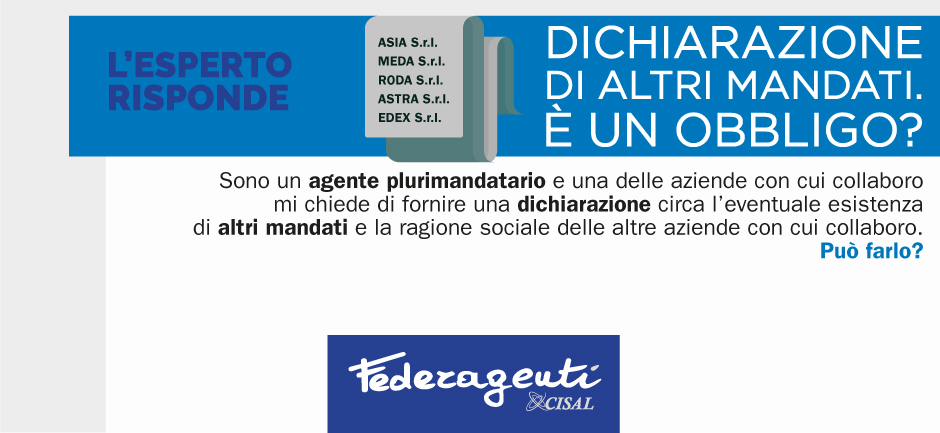 Federagenti - Dichiarazione di altri mandanti. E' un obbligo?